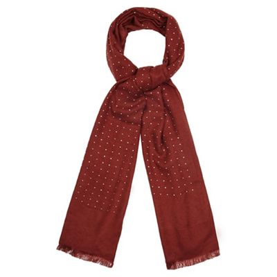 Dark red hotfix woven scarf